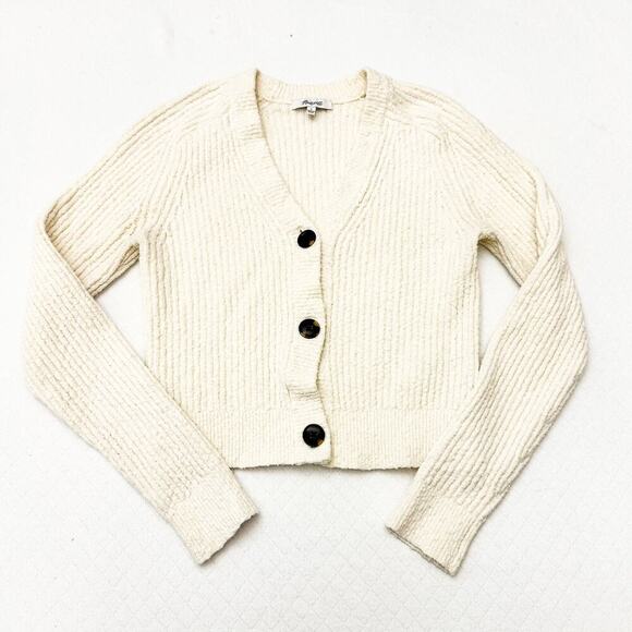 Madewell 3-Button Cardigan Sweater Cream Size Small - Picture 1 of 5